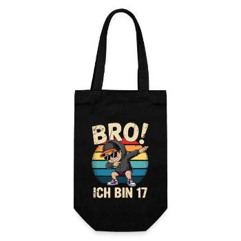 17. Geburtstag Junge Mädchen 17 Jahre 2006 - Geschenkbeutel für Flaschen - Schwarz - Vorne