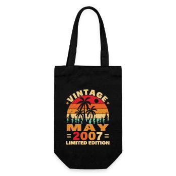 Mai 2007 Vintage Retro Geburtstag - Geschenkbeutel für Flaschen - Schwarz - Vorne