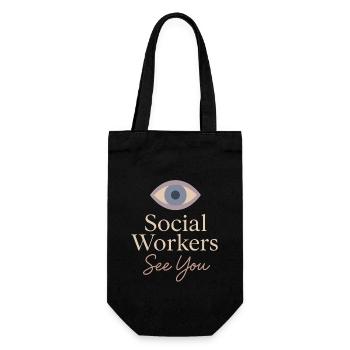 The social worker supports the psychological - Gift Bag for Bottles - black - Front