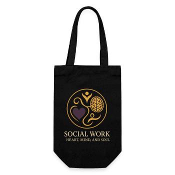 The social worker supports the psychological - Gift Bag for Bottles - black - Front