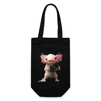 Axolotl - Geschenkbeutel für Flaschen - Schwarz - Vorne