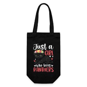 Just a Girl Who Loves Panthers - Geschenkbeutel für Flaschen - Schwarz - Vorne