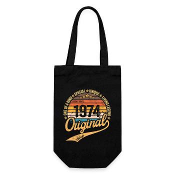 Rétro Vintage né en 1974 Millésime 1974 - Sac à bouteille - noir - Devant