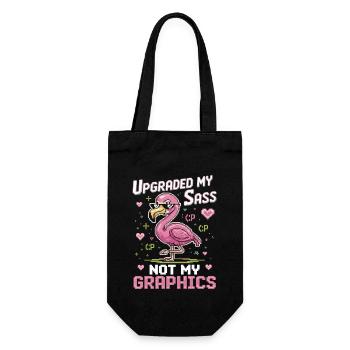 Flamant rose pixel avec attitude - Sac à bouteille - noir - Devant