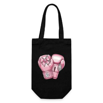 Gants de boxe roses élégants avec arc et - Sac à bouteille - noir - Devant