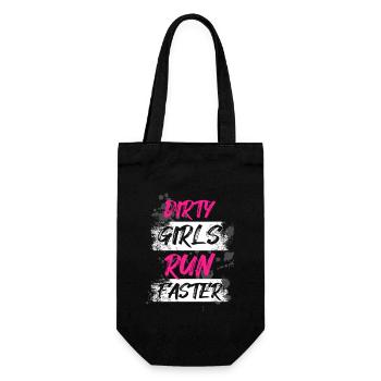 Dirty girls run faster Schlammlauf Mud Muddy Race - Gift Bag for Bottles - black - Front