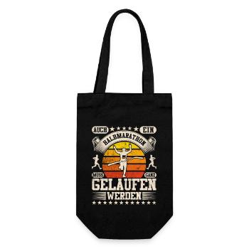 Läufer EIN HALBMARATHON MUSS GELAUFEN WERDEN - Geschenkbeutel für Flaschen - Schwarz - Vorne
