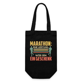 Papa MARATHON DIE LEISTUNG VATER SEIN GESCHENK - Geschenkbeutel für Flaschen - Schwarz - Vorne