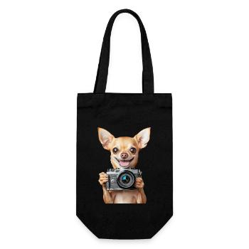 Chihuahua - Geschenkbeutel für Flaschen - Schwarz - Vorne
