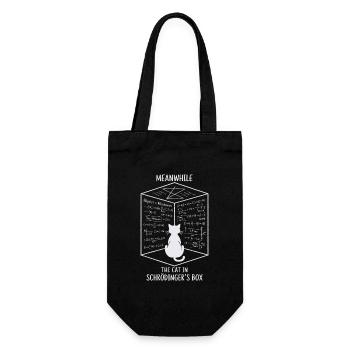 Le chat dans la boîte de Schrödinger – Quantum Fun - Sac à bouteille - noir - Devant