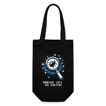 Catch Action Button Gaming Retro Pixel Entomology - Gift Bag for Bottles - black - Front