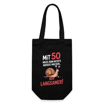 At 50, everything slows down a bit - Gift Bag for Bottles - black - Front