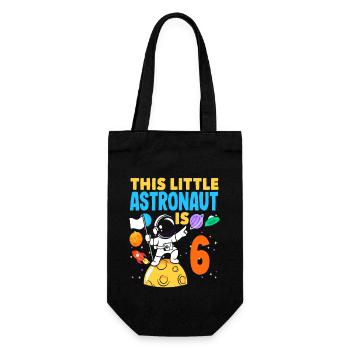 Un petit astronaute fête ses 6 ans - Sac à bouteille - noir - Devant