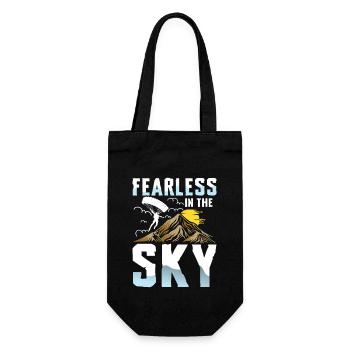 Furchtlos Am Himmel Paragliding Abenteuer - Geschenkbeutel für Flaschen - Schwarz - Vorne