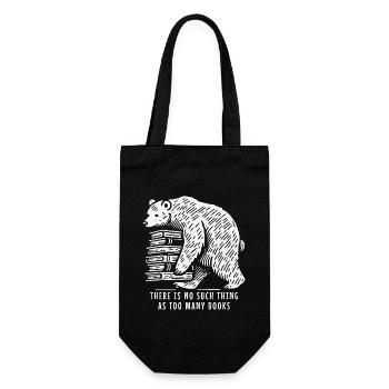Funny book lover bear statement for book fan - Gift Bag for Bottles - black - Front