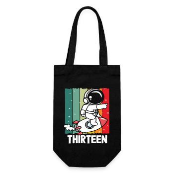 Astronaut Rocket Thirteen Retro Design - Gift Bag for Bottles - black - Front