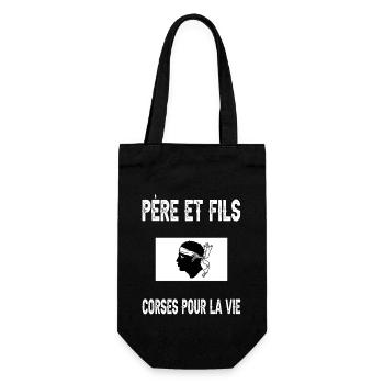 père et fils papa corse corsica tete de maure - Sac à bouteille - noir - Devant