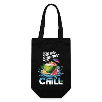 Summer, Sun, Chill - Sip into Summer - Gift Bag for Bottles - black - Front