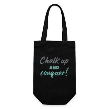 Boulderer Chalk Up Und Conquer Bouldering - Geschenkbeutel für Flaschen - Schwarz - Vorne