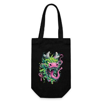 Psychedelischer Drachenkopf Japan Street Art Stil - Geschenkbeutel für Flaschen - Schwarz - Vorne