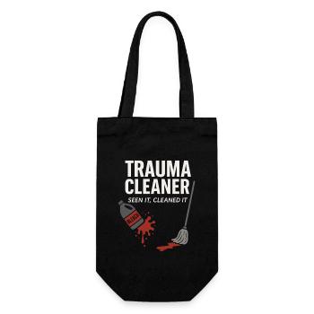Forensic Cleaner Dark Humor Tatort Biohazard - Geschenkbeutel für Flaschen - Schwarz - Vorne