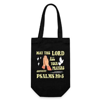 Psalm 20:5 May the Lord... - Gift Bag for Bottles - black - Front
