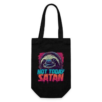 Not Today Satan Sloth – Funny Saying - Gift Bag for Bottles - black - Front