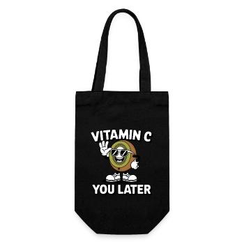 Funny Kiwi Vitamin C Fruit Kiwifruit - Gift Bag for Bottles - black - Front