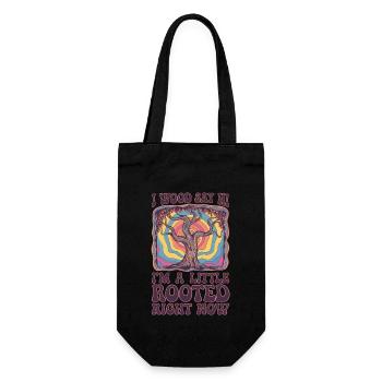 I Wood Say Hi I'm a bit rooted right now - Gift Bag for Bottles - black - Front