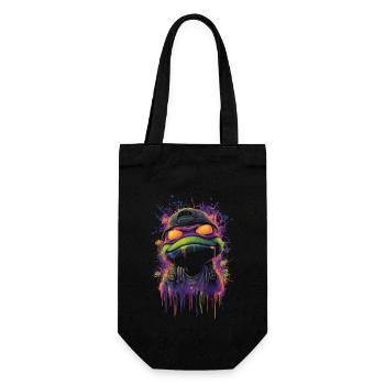 Graffiti Frog Street Style Urban Comic Look Neon - Gift Bag for Bottles - black - Front