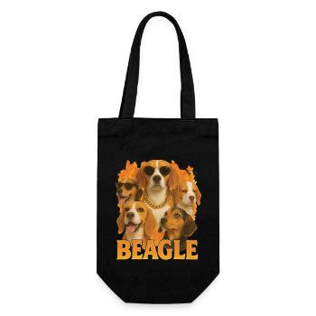 Beagle - Geschenkbeutel für Flaschen - Schwarz - Vorne