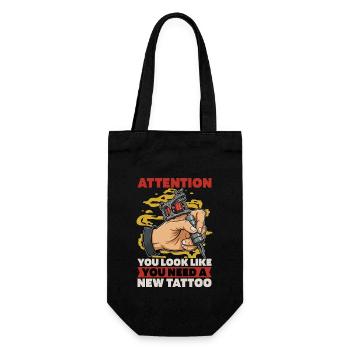 Tattoo Artist Attention You Look Like Tattoo Art - Geschenkbeutel für Flaschen - Schwarz - Vorne