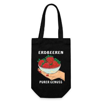 ERDBEEREN HAND PURER GENUSS - Geschenkbeutel für Flaschen - Schwarz - Vorne