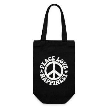 Peace Sign Peace Symbol Hippie Gift - Gift Bag for Bottles - black - Front