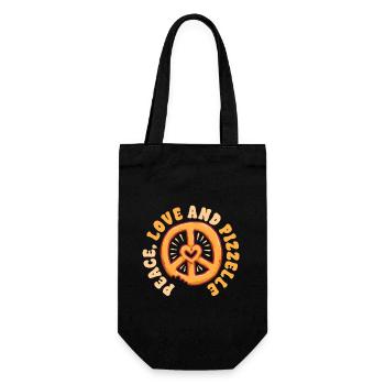 Pizzelle Waffle Biscuit Peace Love And Pizzelle - Gift Bag for Bottles - black - Front