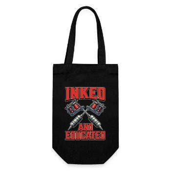 Tattoo Artist Inked And Educated Tattoo Arts Lover - Geschenkbeutel für Flaschen - Schwarz - Vorne