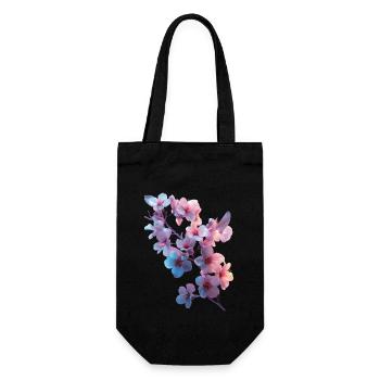 Kirschblüten - Geschenkbeutel für Flaschen - Schwarz - Vorne