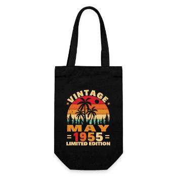 Mai 1955 Vintage Retro Geburtstagsgeschenk - Geschenkbeutel für Flaschen - Schwarz - Vorne