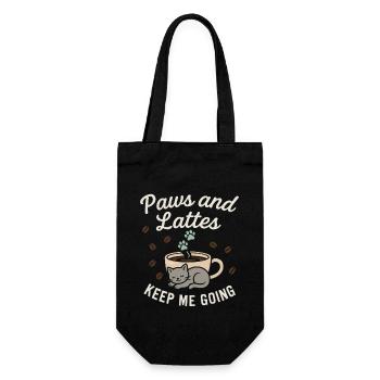 Personnel du café pour chats Café Purrista Amoureux des chats - Sac à bouteille - noir - Devant
