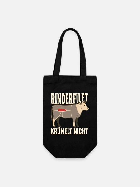 Rinderfilet krümelt nicht - Geschenkbeutel für Flaschen - Schwarz