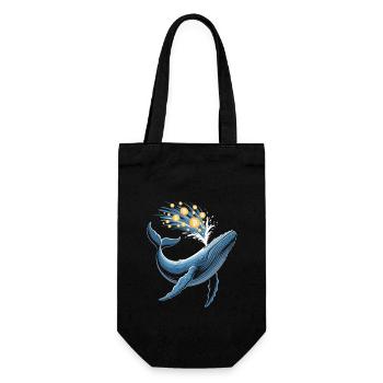 Crypto baleine avec des pièces Bitcoin éclabousser l’eau - Sac à bouteille - noir - Devant