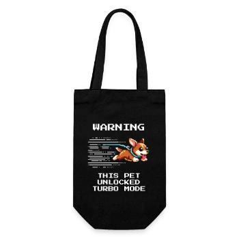 Attention: Turbo Tier Active | Animal shelter Energy Level - Gift Bag for Bottles - black - Front