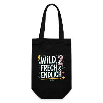 Sauvage, effronté et enfin 2 ans 2e anniversaire - Sac à bouteille - noir - Devant