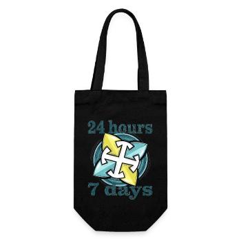 24 hours 7 days - Gift Bag for Bottles - black - Front
