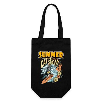 Summer Catch the Wave - Geschenkbeutel für Flaschen - Schwarz - Vorne