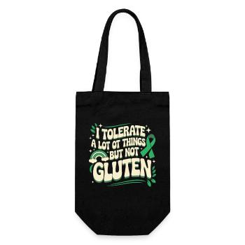 Kein Gluten, kein Problem - Glutenfrei mit Stil - Geschenkbeutel für Flaschen - Schwarz - Vorne