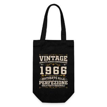 60 Jahre 1966 Vintage Retro Geburtstagsgeschenk - Geschenkbeutel für Flaschen - Schwarz - Vorne