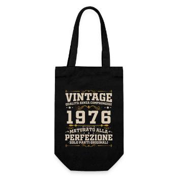 50 Jahre 1976 Vintage Retro Geburtstagsgeschenk - Geschenkbeutel für Flaschen - Schwarz - Vorne