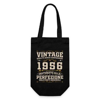 70 Jahre 1956 Vintage Retro Geburtstagsgeschenk - Geschenkbeutel für Flaschen - Schwarz - Vorne