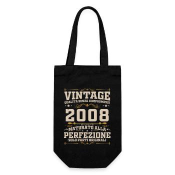 18 Years 2008 Vintage Retro Birthday Gift - Gift Bag for Bottles - black - Front